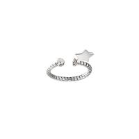 Plata de ley 925 Anillo de dedo Cuff, Estrella, chapado en color de plata antigua, Joyería & para mujer, 2mm, tamaño:5.5, Vendido por UD