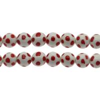 Revestimiento Porcelana bolas, Esférico, diverso tamaño para la opción, Rojo, agujero:aproximado 2.5mm, aproximado 200PCs/Bolsa, Vendido por Bolsa