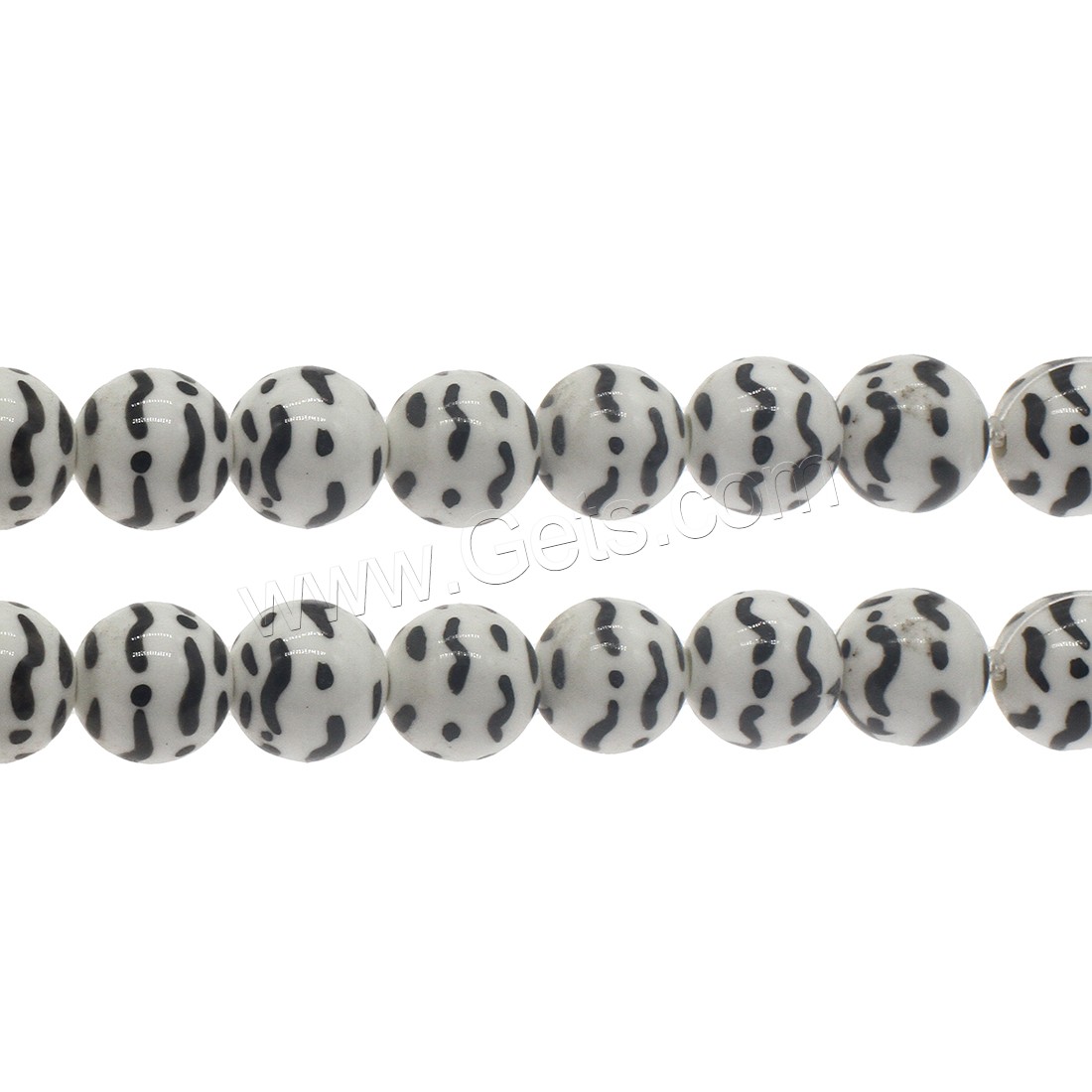 Porcelain Bead, Round, different size for choice, white and black, Hole:Approx 2.6mm, Approx 200PCs/Bag, Sold By Bag