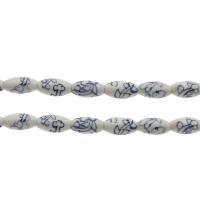 Revestimiento Porcelana bolas, azul, 16*8mm, agujero:aproximado 2.4mm, aproximado 200PCs/Bolsa, Vendido por Bolsa