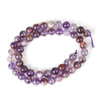 Purple Phantom Quartz Beads, Round, polished, DIY purple Approx 15 Inch 