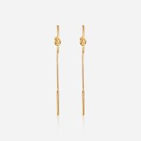 Iron Drop Earring, with Brass, brass post pin, gold color plated, fashion jewelry & for woman, 3*81mm 