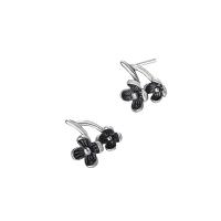 Sterling Silver Stud Earring, Argent sterling 925, fleur, Plaqué de couleur d'argent, Vintage & pour femme Vendu par paire