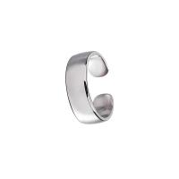 Plata de ley 925 Anillo de dedo Cuff, chapado en platina real, para mujer & lisa, 6mm, tamaño:6.5, Vendido por UD