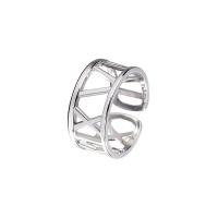 Plata de ley 925 Anillo de dedo Cuff, chapado en platina real, para mujer & lisa, 9mm, tamaño:6, Vendido por UD