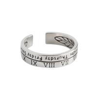 Plata de ley 925 Anillo de dedo Cuff, chapado en color de plata antigua, Joyería & diverso tamaño para la opción & para mujer, 4.8mm, tamaño:6.5-8.5, Vendido por UD