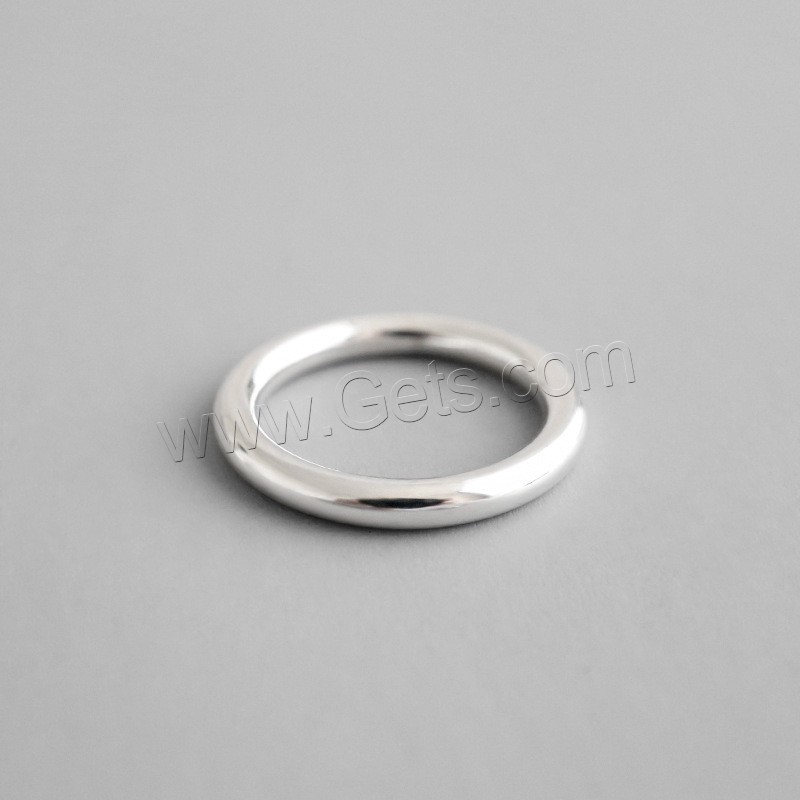 Bague en argent , Argent sterling 925, Plaqué d'argent, bijoux de mode & normes différentes pour le choix & pour femme, 2.6mm, Taille:4.5-9.5, Vendu par PC