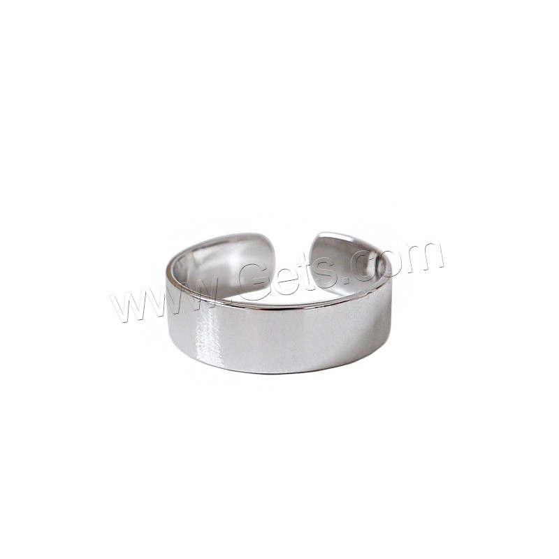 Plata de ley 925 Anillo de dedo Cuff, chapado en platina real, Joyería & diverso tamaño para la opción & para mujer, 6mm, tamaño:6.5-7.5, Vendido por UD