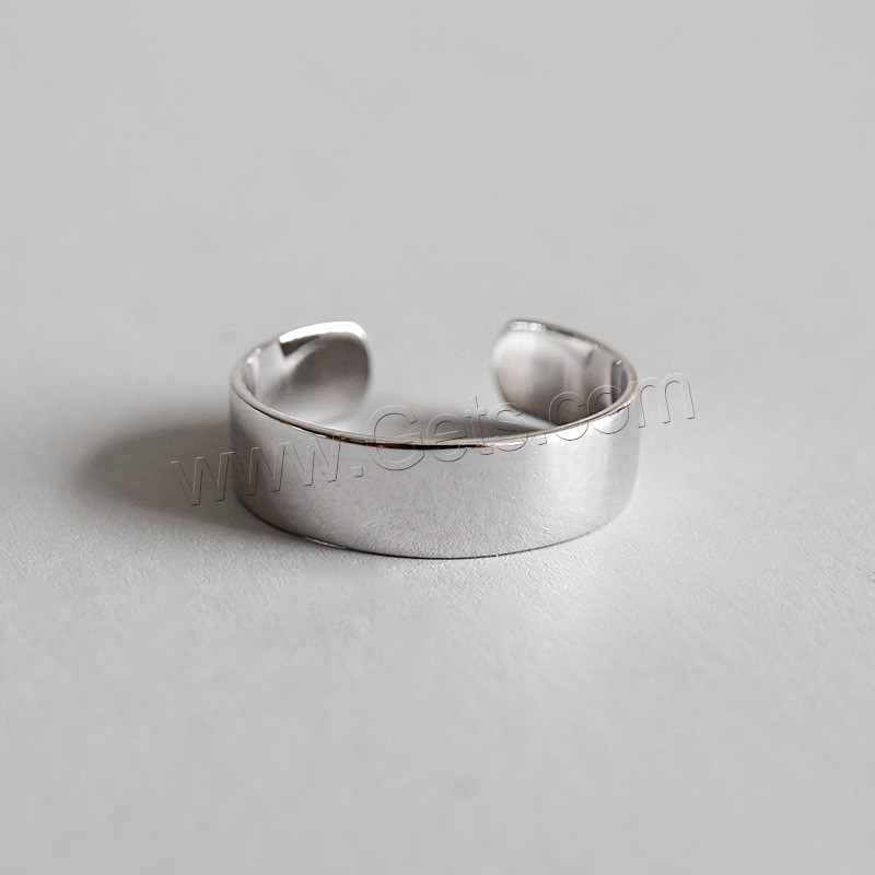 Plata de ley 925 Anillo de dedo Cuff, chapado en platina real, Joyería & diverso tamaño para la opción & para mujer, 6mm, tamaño:6.5-7.5, Vendido por UD