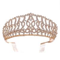 Bridal Tiaras, Zinc Alloy, plated, for woman & with rhinestone 