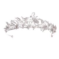 Bridal Tiaras, Zinc Alloy, silver color plated, for woman & with rhinestone 