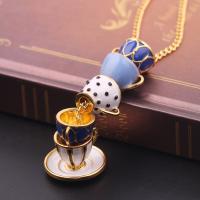 Enamel Zinc Alloy Necklace, plated, fashion jewelry & Unisex, golden, 50cm Approx 19.68 Inch 