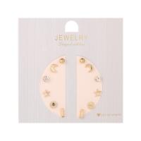 aleación de zinc Stud aretes, chapado, 6 piezas & Joyería & diferentes estilos para la opción & para mujer, 95x95mm, 6parespareja/Set, Vendido por Set