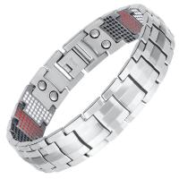 Titan Stahl Gesundheit Armband, Titanstahl, mit Magnet, plattiert, unisex, keine, 15mm, Länge:ca. 8.27 ZollInch, verkauft von Strang