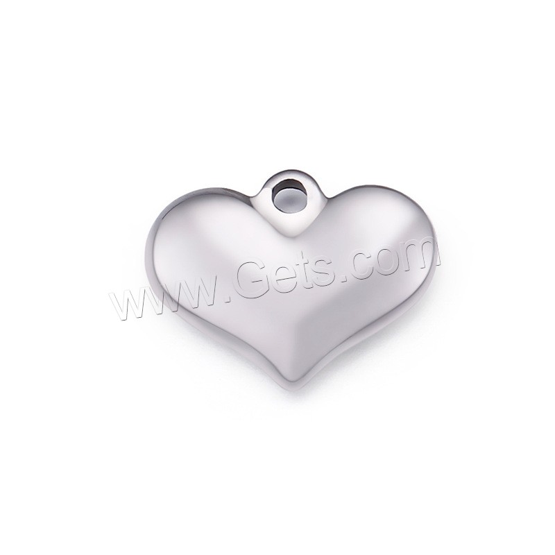 pendentifs de cœur en inox , acier inoxydable, coeur plat, Placage, normes différentes pour le choix, plus de couleurs à choisir, Trou:Environ 2mm, 5PC/lot, Vendu par lot