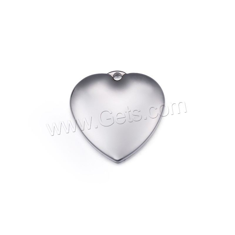 pendentifs de cœur en inox , acier inoxydable, coeur plat, Placage, normes différentes pour le choix, plus de couleurs à choisir, Trou:Environ 1mm, 5PC/lot, Vendu par lot