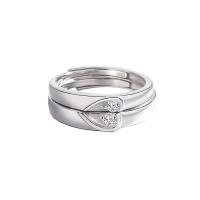 925er Sterling Silber Paar- Ring, platiniert, Modeschmuck & verschiedene Stile für Wahl & mit Strass, Größe:6-8.5, verkauft von PC