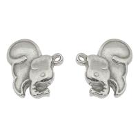 Edelstahl Tier Anhänger, Elephant, originale Farbe, 19x15x4mm, Bohrung:ca. 1.5mm, 300PCs/Tasche, verkauft von Tasche