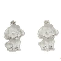 Pendentifs d'animaux en acier inoxydable , chien, couleur originale Environ 1mm Vendu par sac