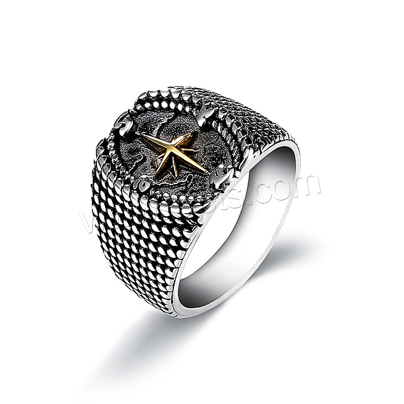 Titanium Steel Finger Ring, plated, fashion jewelry & punk style & different size for choice & for man, Sold By PC