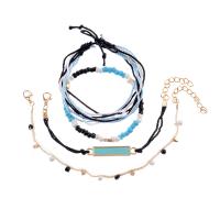 Nylon Armband-Set, Armband, mit Verlängerungskettchen von 5cm, 4 Stück & für Frau, 10setzenSatz/Menge, verkauft von Menge