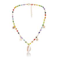 Seedbead Necklace, with Shell & Brass, Adjustable & fashion jewelry & for woman, multi-colored, 10mm Approx 6.4 Inch 