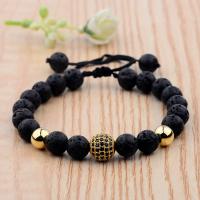 Fashion Zinc Alloy Bracelets, with Lava, plated, Adjustable & Unisex 250mm 