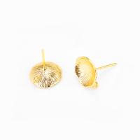 Brass Earring Stud Component, gold color plated, DIY & with loop Approx 1mm 