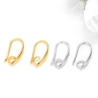 Brass Hook Earwire, plated, with loop Approx 2mm 