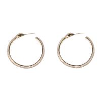 Brass Hoop Earring, plated, micro pave cubic zirconia & for woman 40*40mm 