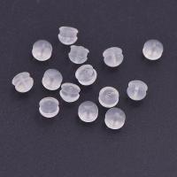 silicona rosca para pendientes, hipo alérgico, Blanco, 5*4.2mm, aproximado 100PCs/Bolsa, Vendido por Bolsa