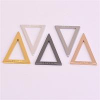 Composants de bijoux en laiton, triangle, Placage, creux, Couleur aléatoire Vendu par sac