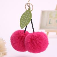 Peluche fermoir à clé, avec cuir PU & alliage de zinc, cerise, pour femme, plus de couleurs à choisir, 80mm, Vendu par PC