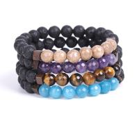 Lava Bead Bracelet, with Gemstone, fashion jewelry & Unisex, 8mm Inch 