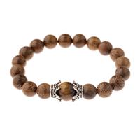 Wood Bracelets, with Lava & Tiger Eye, fashion jewelry & Unisex 10mm,12mm .5 Inch 