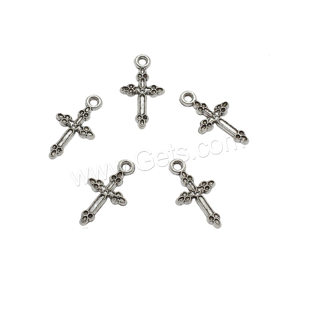 Zinklegierung Kreuz Anhänger, plattiert, keine, 10.5x19.5x1.8mm, Bohrung:ca. 1.6mm, ca. 2000PCs/kg, verkauft von kg