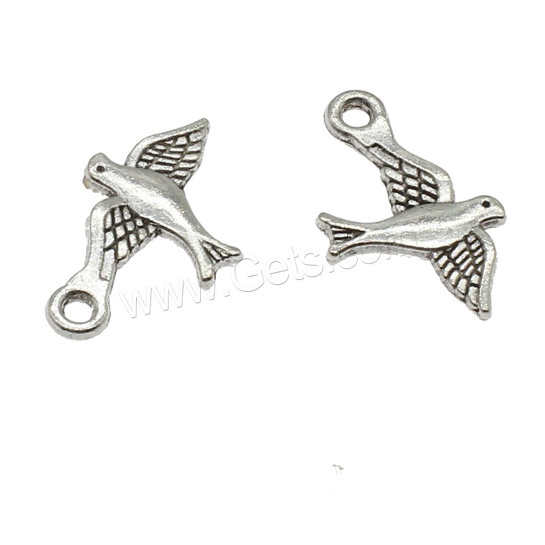 Zinklegierung Tier Anhänger, Vogel, plattiert, keine, 22x14x2mm, Bohrung:ca. 2mm, ca. 1000PCs/kg, verkauft von kg