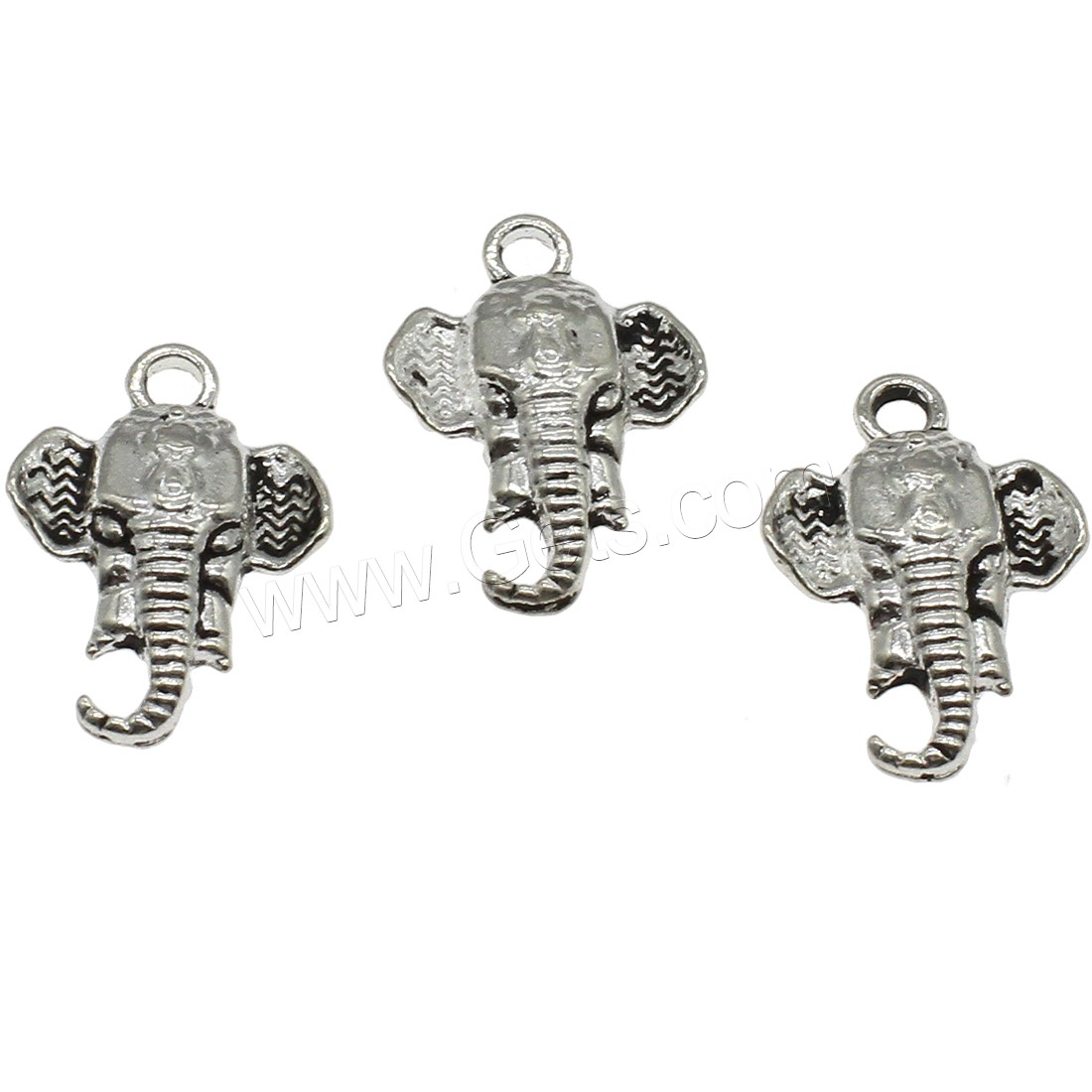 Pendentifs animaux en alliage de zinc, éléphant, Placage, plus de couleurs à choisir, 14.5x21x3mm, Trou:Environ 2mm, Environ 625PC/kg, Vendu par kg