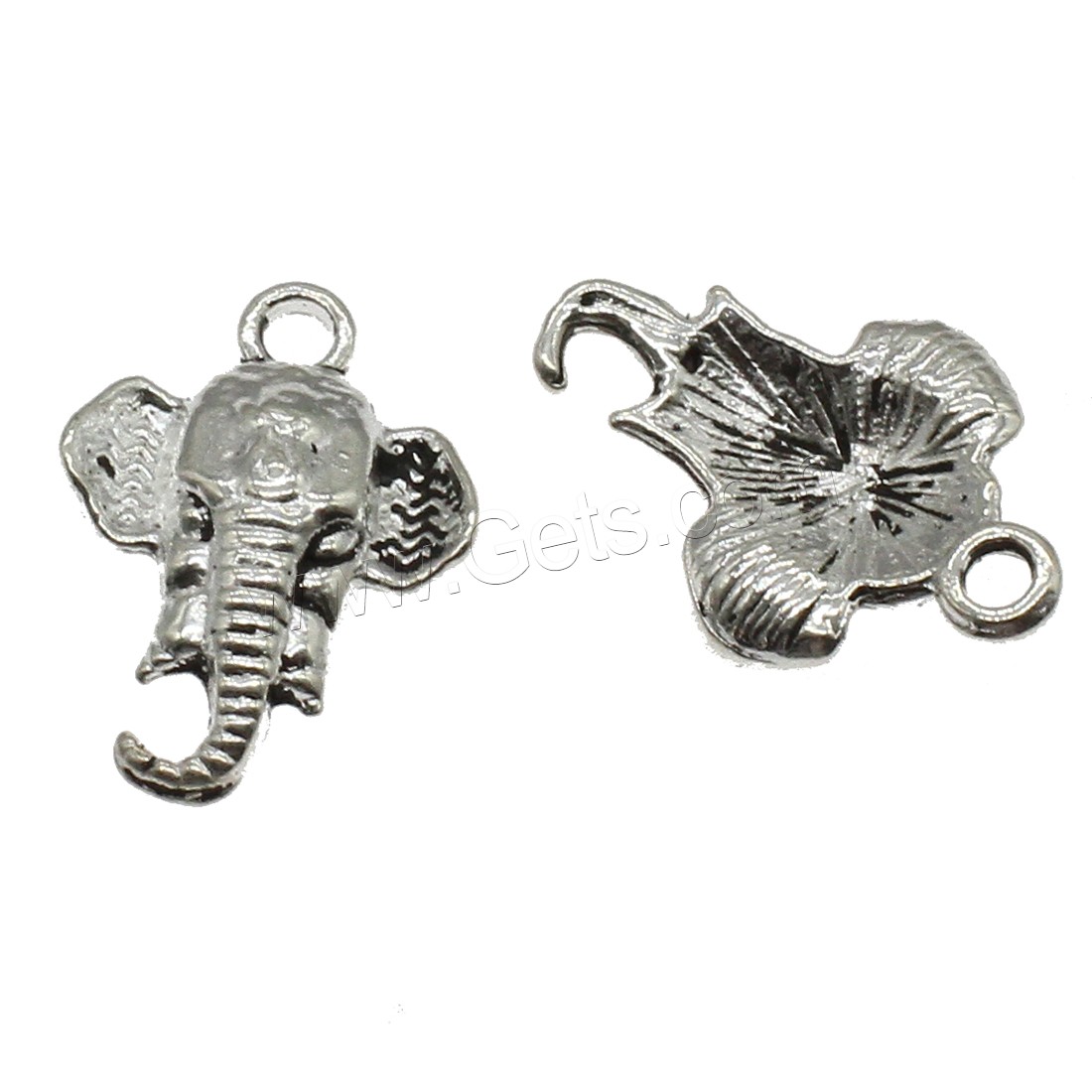 Pendentifs animaux en alliage de zinc, éléphant, Placage, plus de couleurs à choisir, 14.5x21x3mm, Trou:Environ 2mm, Environ 625PC/kg, Vendu par kg