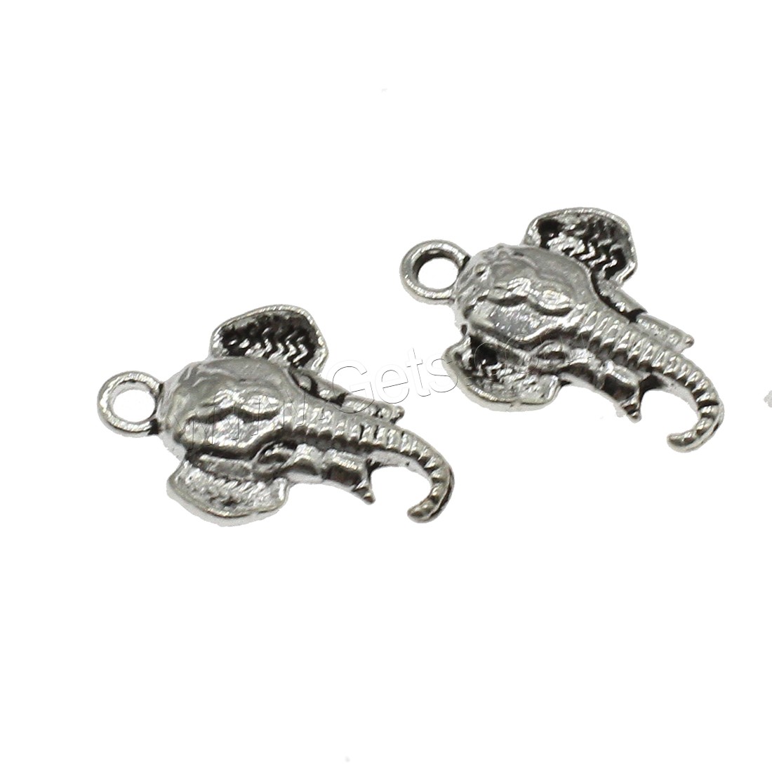 Pendentifs animaux en alliage de zinc, éléphant, Placage, plus de couleurs à choisir, 14.5x21x3mm, Trou:Environ 2mm, Environ 625PC/kg, Vendu par kg