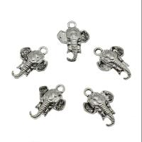 Colgantes Animales de Aleación de Zinc, Elefante, chapado, más colores para la opción, 14.5x21x3mm, agujero:aproximado 2mm, aproximado 625PCs/KG, Vendido por KG