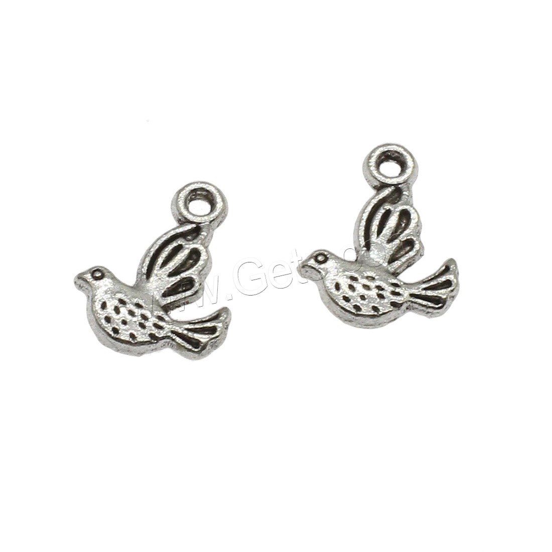 Zinc Alloy Animal Pendants, Bird, plated, more colors for choice, 13.5x10.5x2mm, Hole:Approx 1.5mm, Approx 2000PCs/KG, Sold By KG