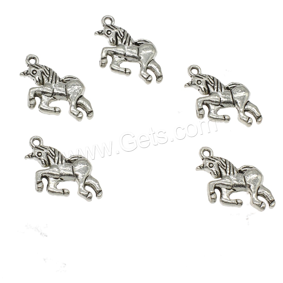 Pendentifs animaux en alliage de zinc, Licorne, Placage, plus de couleurs à choisir, 21x15.5x3mm, Trou:Environ 1.5mm, Environ 333PC/kg, Vendu par kg