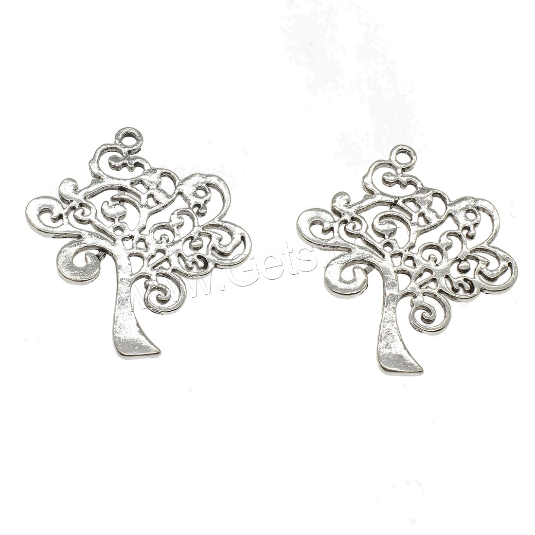 Zinc Alloy Hollow Pendants, Tree, plated, more colors for choice, 36.5x41x2mm, Hole:Approx 2.5mm, Approx 161PCs/KG, Sold By KG