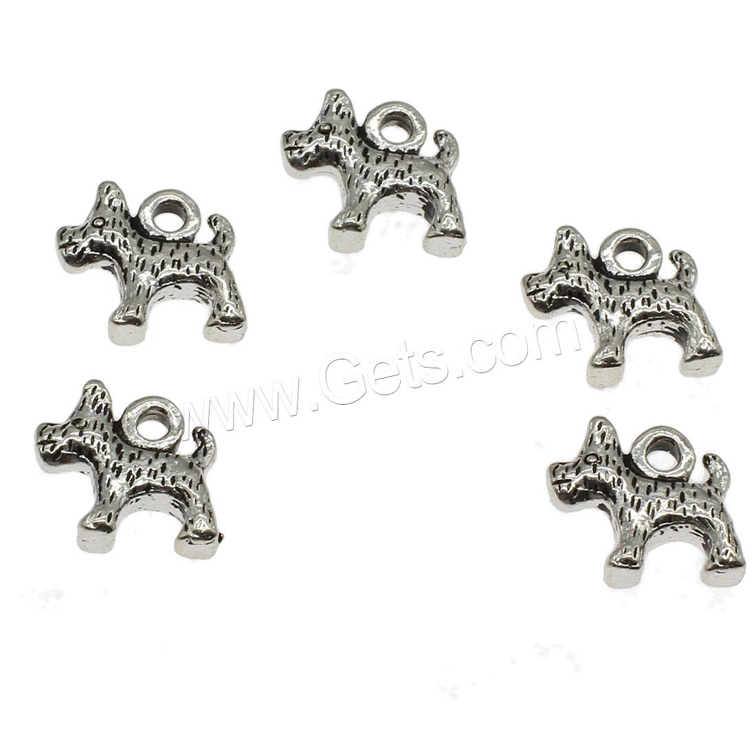 Pendentifs animaux en alliage de zinc, chien, Placage, plus de couleurs à choisir, 13x12.5x4mm, Trou:Environ 2mm, Environ 454PC/kg, Vendu par kg