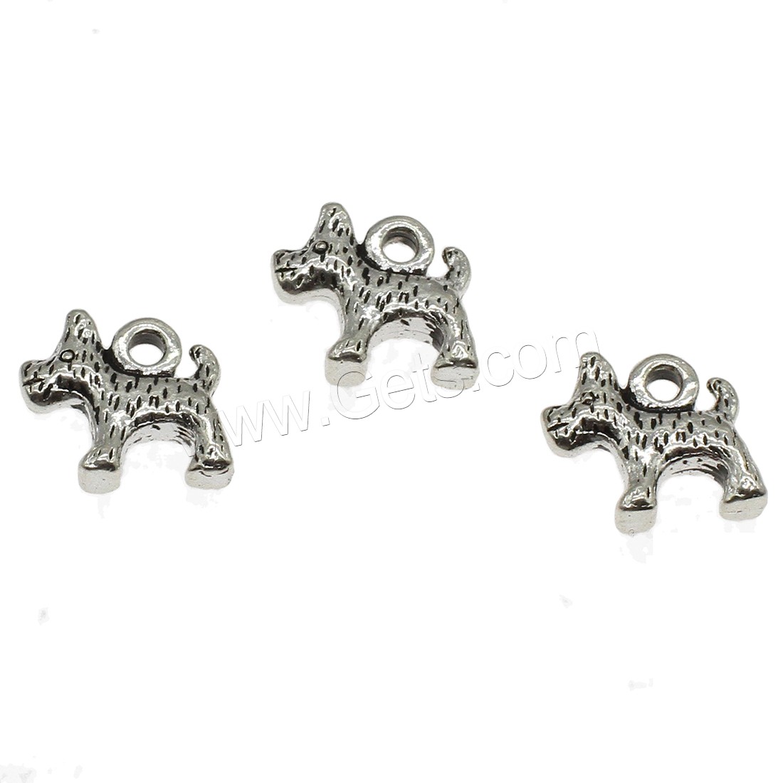 Pendentifs animaux en alliage de zinc, chien, Placage, plus de couleurs à choisir, 13x12.5x4mm, Trou:Environ 2mm, Environ 454PC/kg, Vendu par kg