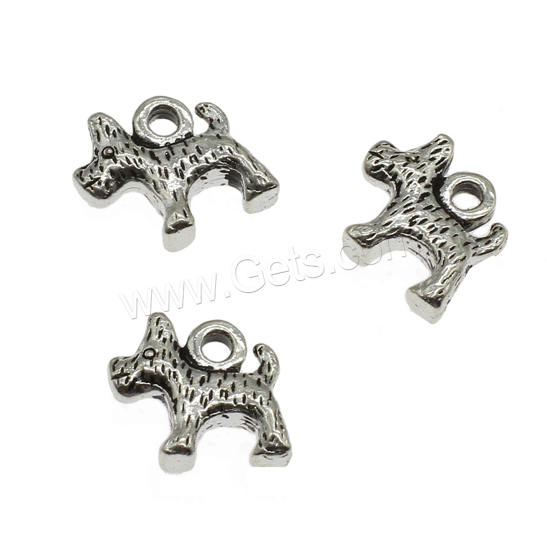 Pendentifs animaux en alliage de zinc, chien, Placage, plus de couleurs à choisir, 13x12.5x4mm, Trou:Environ 2mm, Environ 454PC/kg, Vendu par kg