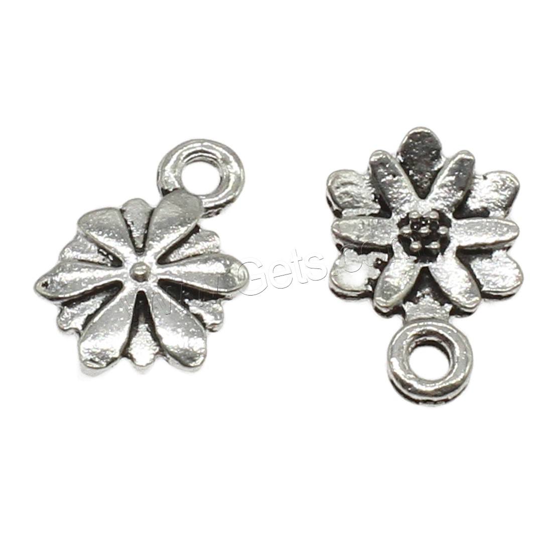 Zinc Alloy Flower Pendants, plated, more colors for choice, 9x14x1.5mm, Hole:Approx 1.6mm, Approx 2000PCs/KG, Sold By KG