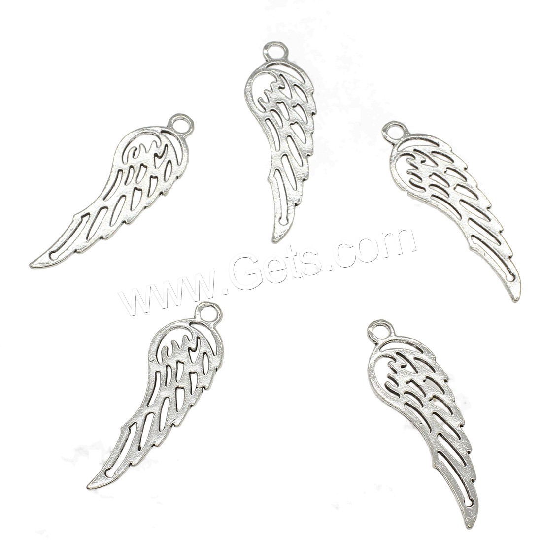 Aile en forme de pendentifs en alliage de Zinc, forme d'aile, Placage, creux, plus de couleurs à choisir, 12x38x1mm, Trou:Environ 2.5mm, Environ 625PC/kg, Vendu par kg