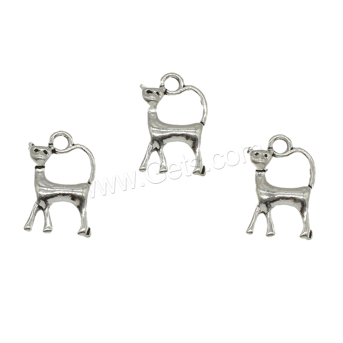 Pendentifs animaux en alliage de zinc, chat, Placage, plus de couleurs à choisir, 10.5x16.5x2.5mm, Trou:Environ 1.8mm, Environ 833PC/kg, Vendu par kg